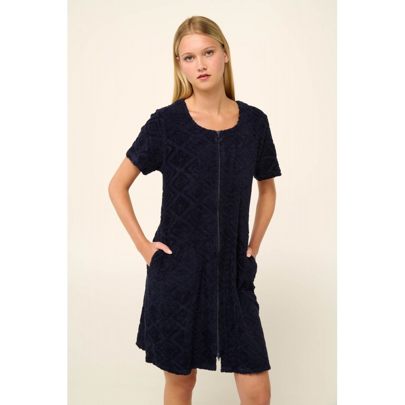 Μονόχρωμο Frottee Φόρεμα Θαλάσσης με Φερμουάρ BLUE (22534-BLUE) Μονόχρωμο Frottee Φόρεμα Θαλάσσης με Φερμουάρ BLUE (22534-BLUE)