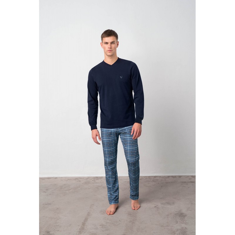 Πυτζάμα με Λαιμόκοψη V BLUE (17918-BLUE) Πυτζάμα με Λαιμόκοψη V BLUE (17918-BLUE)
