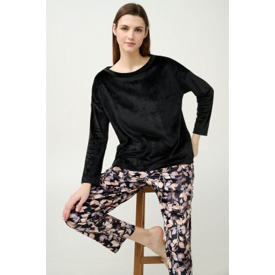 Γυναικείο Velvet Σετ Σπιτιού BLACK (23081-BLACK)