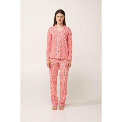 Γυναικεία Κουμπωτή Βαμβακερή Πυτζάμα RED AURORA (24276-RED AURORA)