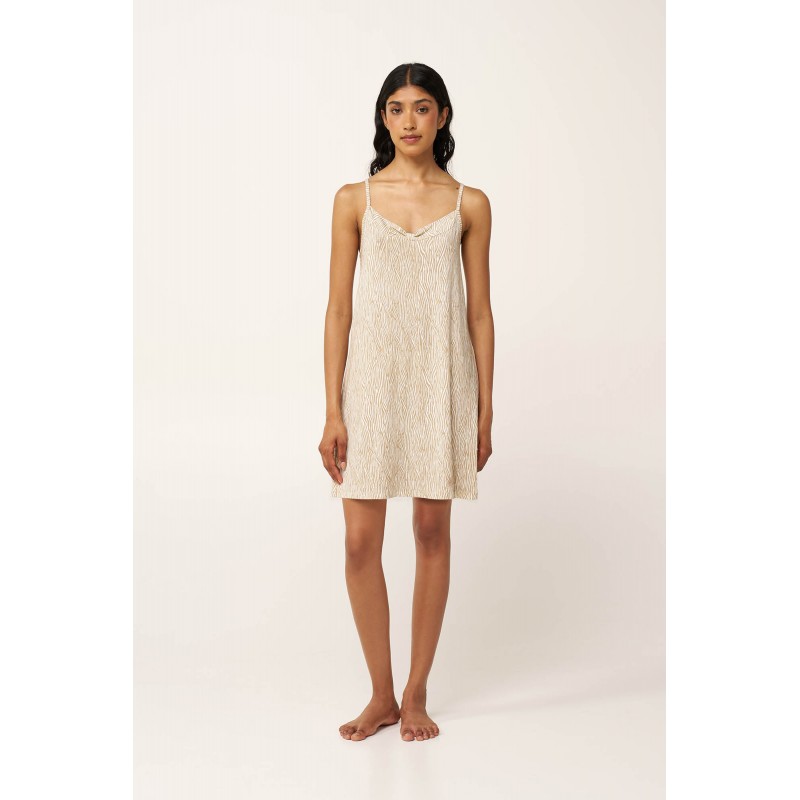 Micromodal Νυχτικό με Τιράντες BEIGE TAUPE (24019-BEIGE TAUPE)