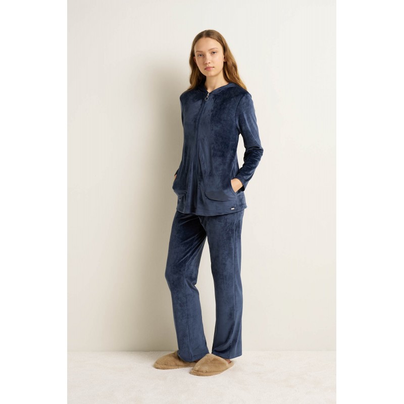 Γυναικεία Velvet Φόρμα με Κουκούα BLUE INDIGO (25115-BLUE INDIGO) Γυναικεία Velvet Φόρμα με Κουκούα BLUE INDIGO (25115-BLUE INDIGO)