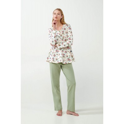 Φούτερ Πυτζάμα Εγκυμοσύνης και Θηλασμού GREEN TEA (21350-GREEN TEA)