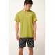 Βαμβακερή Spicy Ανδρική Πυτζάμα GREEN PALM (24651-GREEN PALM) Βαμβακερή Spicy Ανδρική Πυτζάμα GREEN PALM (24651-GREEN PALM)