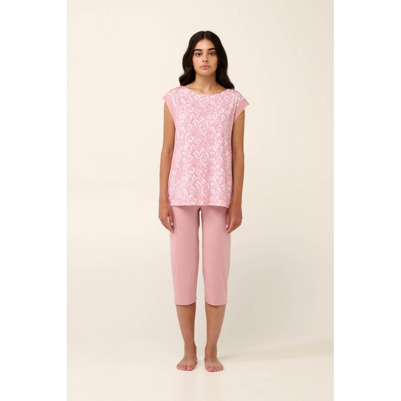 Γυναικεία Πυτζάμα Micromodal με Κάπρι Παντελόνι PINK BLUSH (22000-PINK BLUSH)