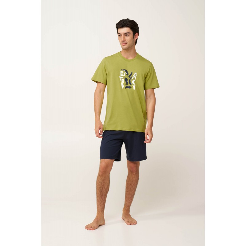 Ανδρική Βαμβακερή Πυτζάμα Spicy GREEN PALM (24654-GREEN PALM) Ανδρική Βαμβακερή Πυτζάμα Spicy GREEN PALM (24654-GREEN PALM)