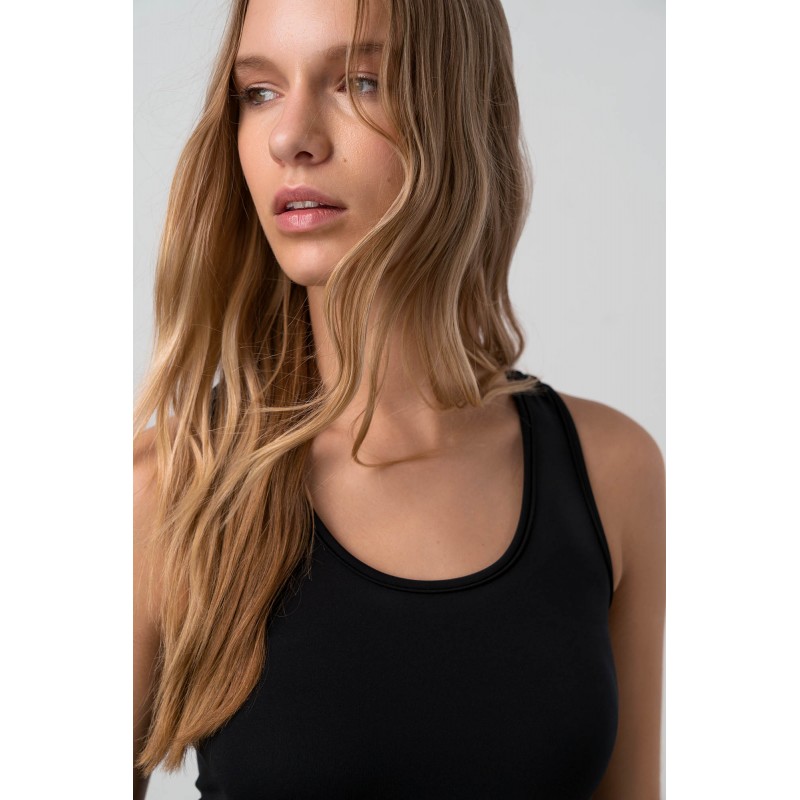 Μονόχρωμη Αμάνικη Μπλούζα BLACK (17180-BLACK)