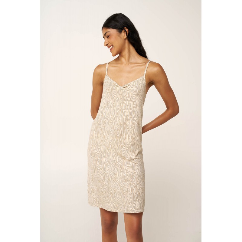 Micromodal Νυχτικό με Τιράντες BEIGE TAUPE (24019-BEIGE TAUPE)