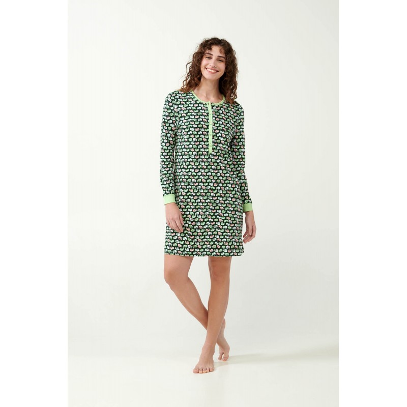 Σμαραγδί Νυχτικό με Ελέφαντες GREEN TIMBER (21320-GREEN TIMBER)