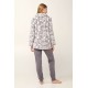 Κοντή Fleece Ρόμπα με Κουμπιά LIGHT GRAY (21458-LIGHT GRAY)