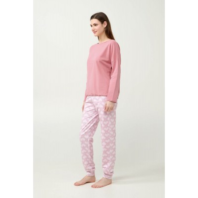 Γυναικεία Φούτερ Πυτζάμα με Μανσέτες ROSE ELEGANCE (23232-ROSE ELEGANCE)