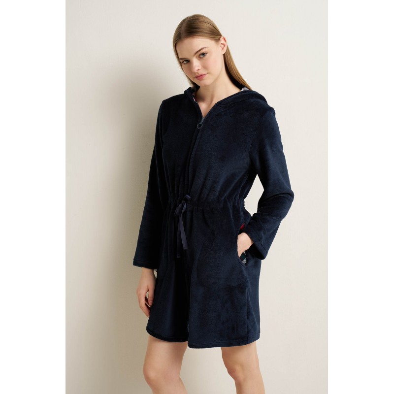 Γυναικεία Fleece Ρόμπα με Φερμουάρ BLUE (25609-BLUE)