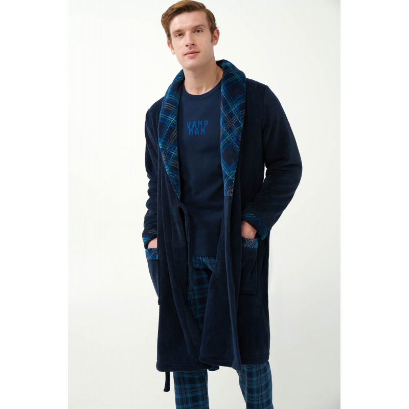 Μακριά Σταυρωτή Fleece Ρόμπα με Πέτο BLUE (21629-BLUE) Μακριά Σταυρωτή Fleece Ρόμπα με Πέτο BLUE (21629-BLUE)