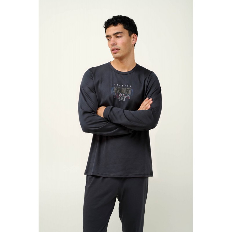 ΠΥΖΑΜΑ 50pct ΒΑΜΒΑΚΙ - 50pct ΜΟΝΤΑΛ DARK GRAY (23981-DARK GRAY) ΠΥΖΑΜΑ 50pct ΒΑΜΒΑΚΙ - 50pct ΜΟΝΤΑΛ DARK GRAY (23981-DARK GRAY)