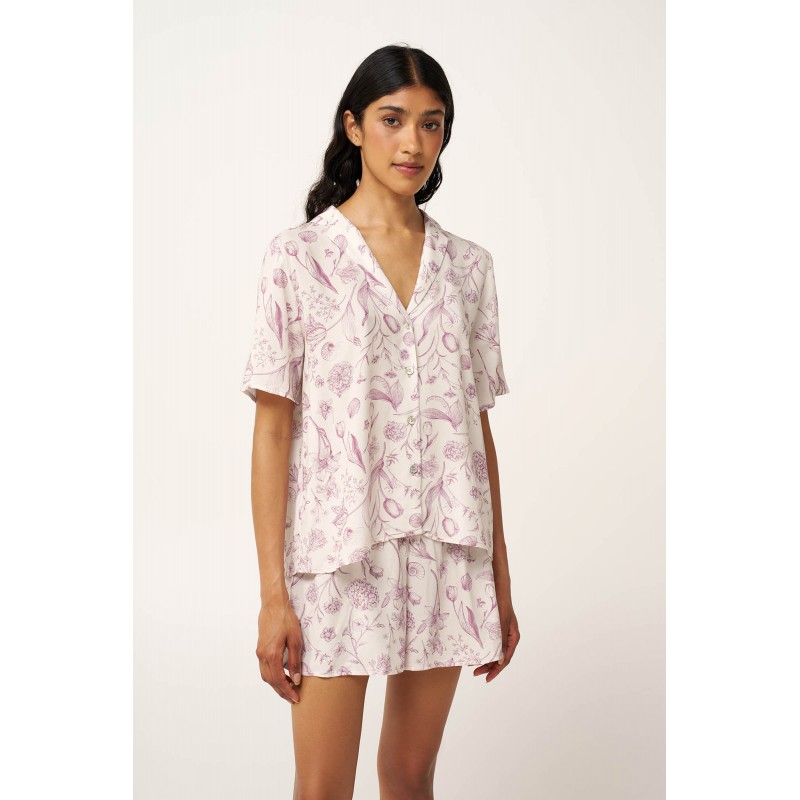 Γυναικεία Κουμπωτή Φλοράλ Πυτζάμα ROSE DUSTY (24134-ROSE DUSTY)