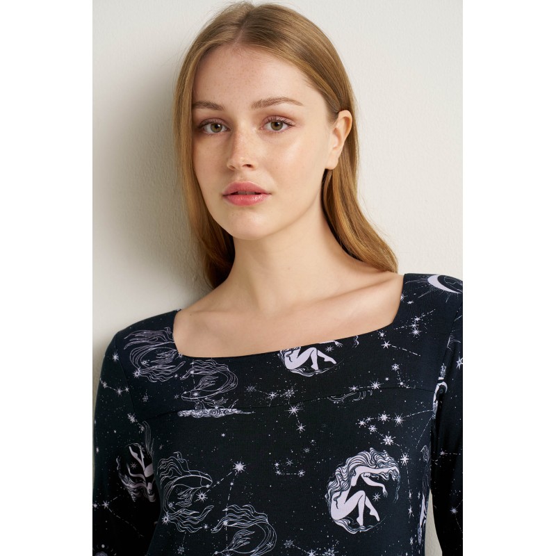 Μακρύ Micromodal Νυχτικό BLUE (25112-BLUE)