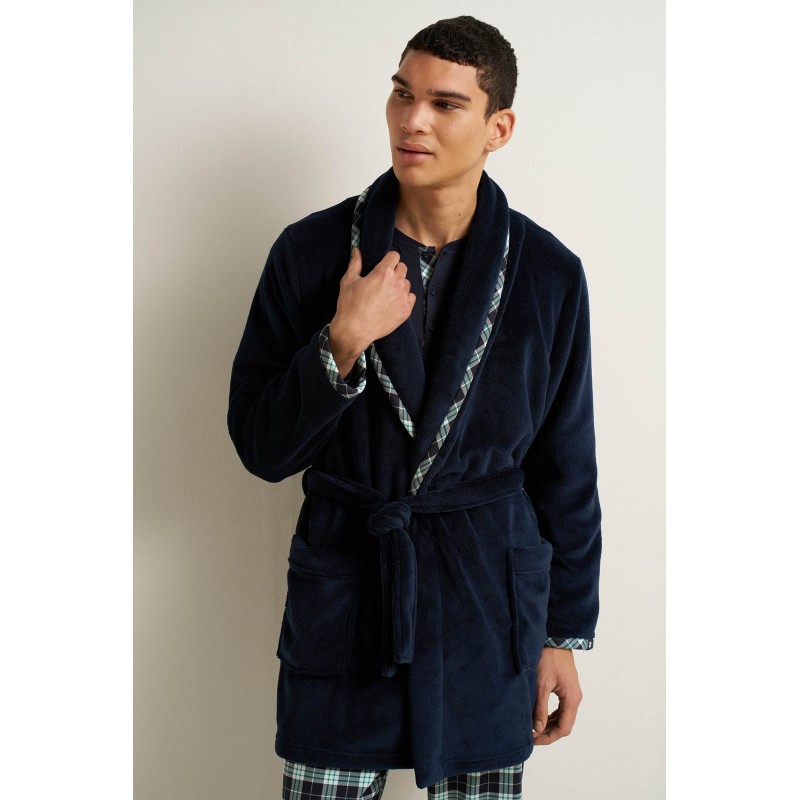 Ανδρική Fleece Σταυρωτή Ρόμπα BLUE (25665-BLUE) Ανδρική Fleece Σταυρωτή Ρόμπα BLUE (25665-BLUE)