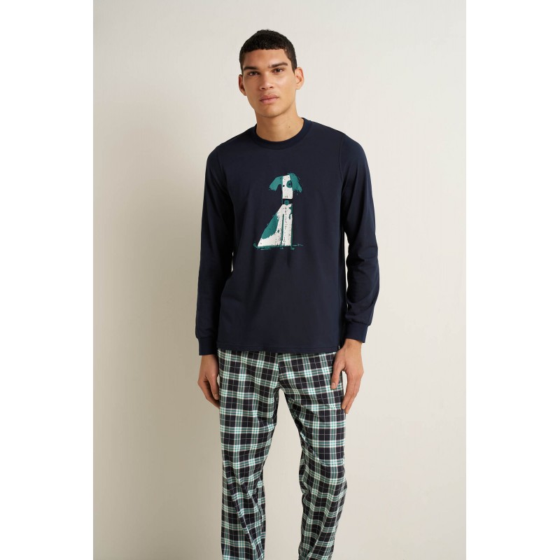 Ανδρική Βαμβακερή Πυτζάμα με Μανσέτες BLUE (25661-BLUE) Ανδρική Βαμβακερή Πυτζάμα με Μανσέτες BLUE (25661-BLUE)