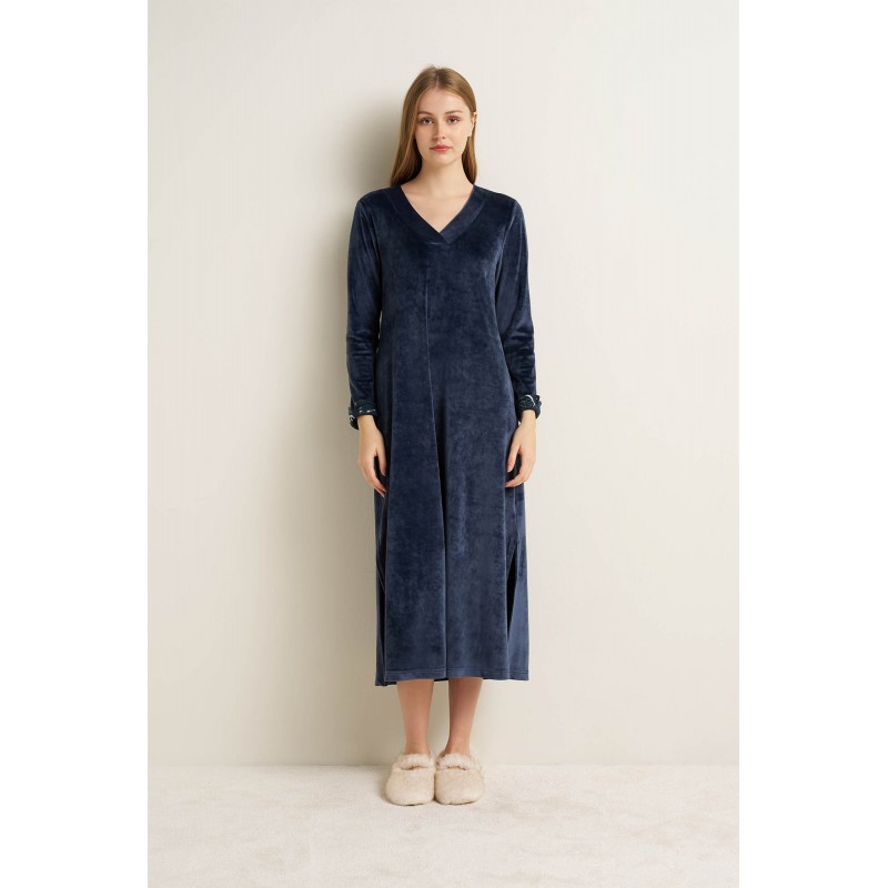 Lounge Velvet Μακρύ Φόρεμα BLUE INDIGO (25116-BLUE INDIGO) Lounge Velvet Μακρύ Φόρεμα BLUE INDIGO (25116-BLUE INDIGO)