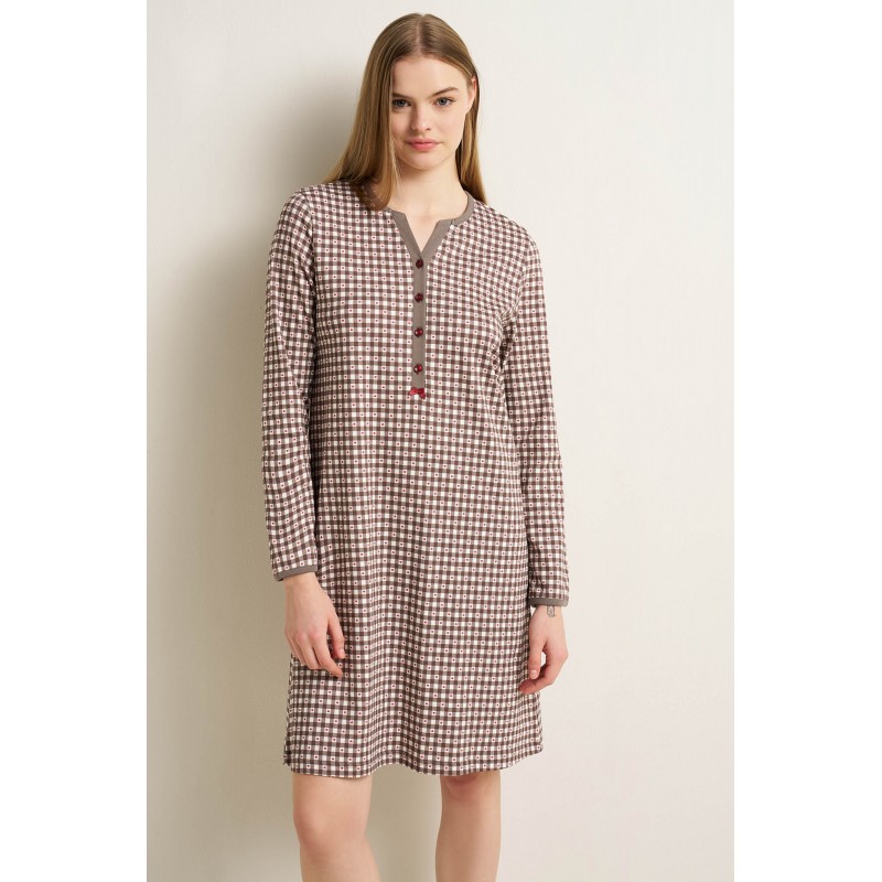 Βαμβακερό Νυχτικό με Πατιλέτα SMOKY PALE (25213-SMOKY PALE) Βαμβακερό Νυχτικό με Πατιλέτα SMOKY PALE (25213-SMOKY PALE)