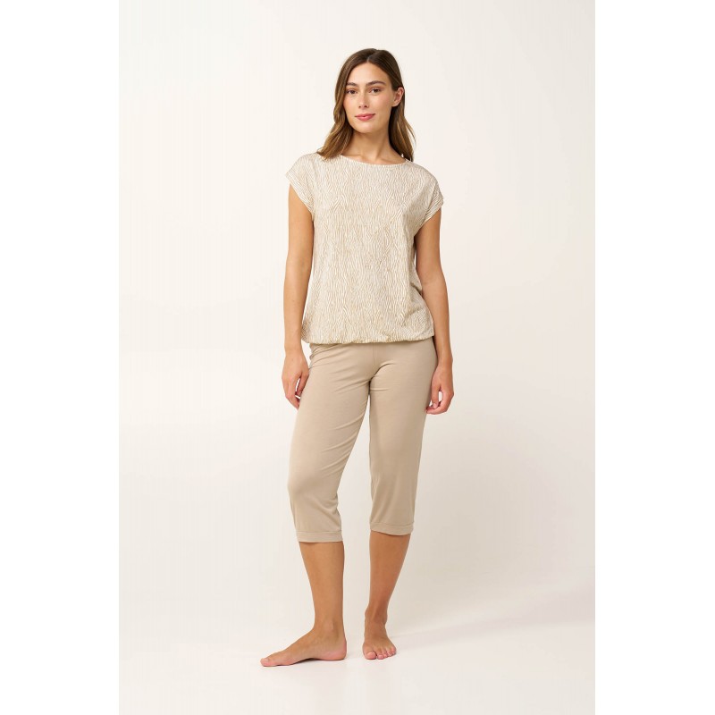 Γυναικεία Micromodal Πυτζάμα με Κάπρι Παντελόνι BEIGE TAUPE (24013-BEIGE TAUPE) Γυναικεία Micromodal Πυτζάμα με Κάπρι Παντελόνι BEIGE TAUPE (24013-BEIGE TAUPE)