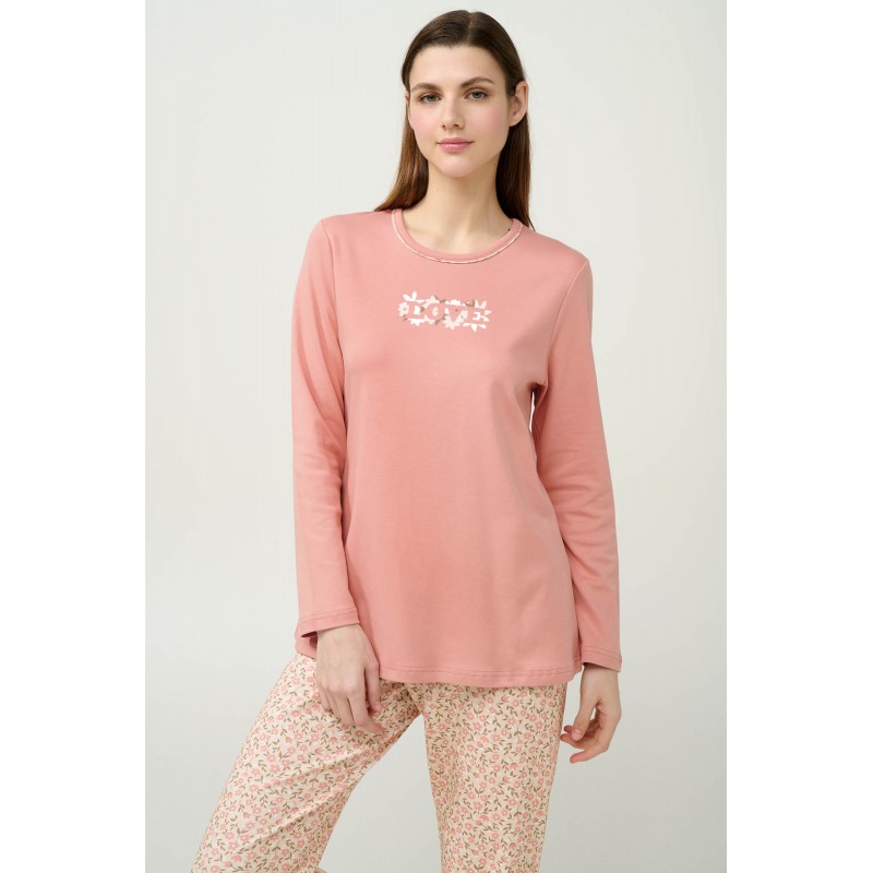 Γυναικεία Βαμβακερή Πυτζάμα PINK TAN (23334-PINK TAN) Γυναικεία Βαμβακερή Πυτζάμα PINK TAN (23334-PINK TAN)