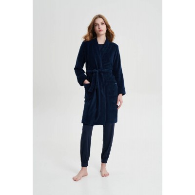 Μονόχρωμη Σταυρωτή Ρόμπα BLUE IRIDA (19217-BLUE IRIDA)