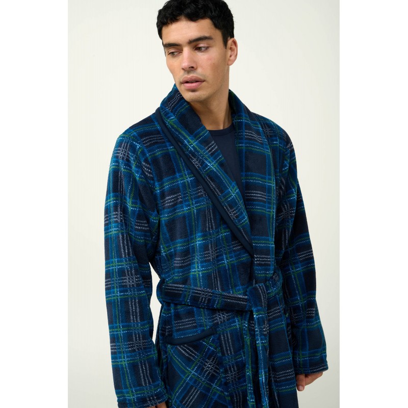 Μακριά Ανδρική Καρό Ρόμπα BLUE (23791-BLUE) Μακριά Ανδρική Καρό Ρόμπα BLUE (23791-BLUE)