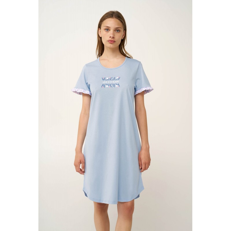Βαμβακερό Νυχτικο με Κοντό Μανίκι BLUE KENTUCKY (24244-BLUE KENTUCKY) Βαμβακερό Νυχτικο με Κοντό Μανίκι BLUE KENTUCKY (24244-BLUE KENTUCKY)