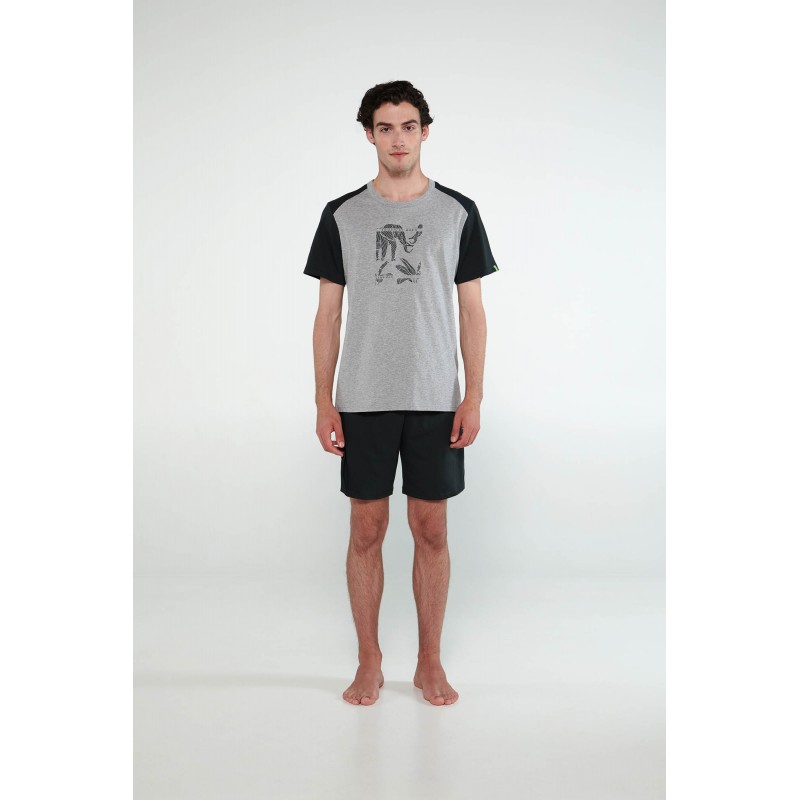 Πυτζάμα με Κοντό Μανίκι GRAY MELANGE (20614-GRAY MELANGE) Πυτζάμα με Κοντό Μανίκι GRAY MELANGE (20614-GRAY MELANGE)