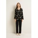 Γυναικεία Micromodal Πυτζάμα με Πιέτα BLACK (25085-BLACK)