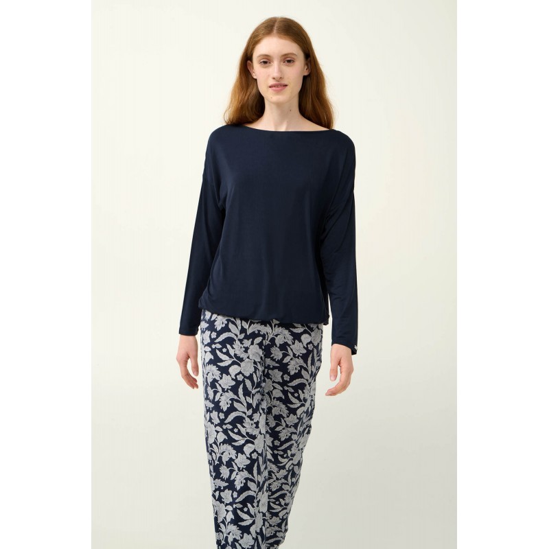 Γυναικεία Πυτζάμα Micromodal με Μανσέτες BLUE BLAZER (23062-BLUE BLAZER)