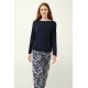 Γυναικεία Πυτζάμα Micromodal με Μανσέτες BLUE BLAZER (23062-BLUE BLAZER)
