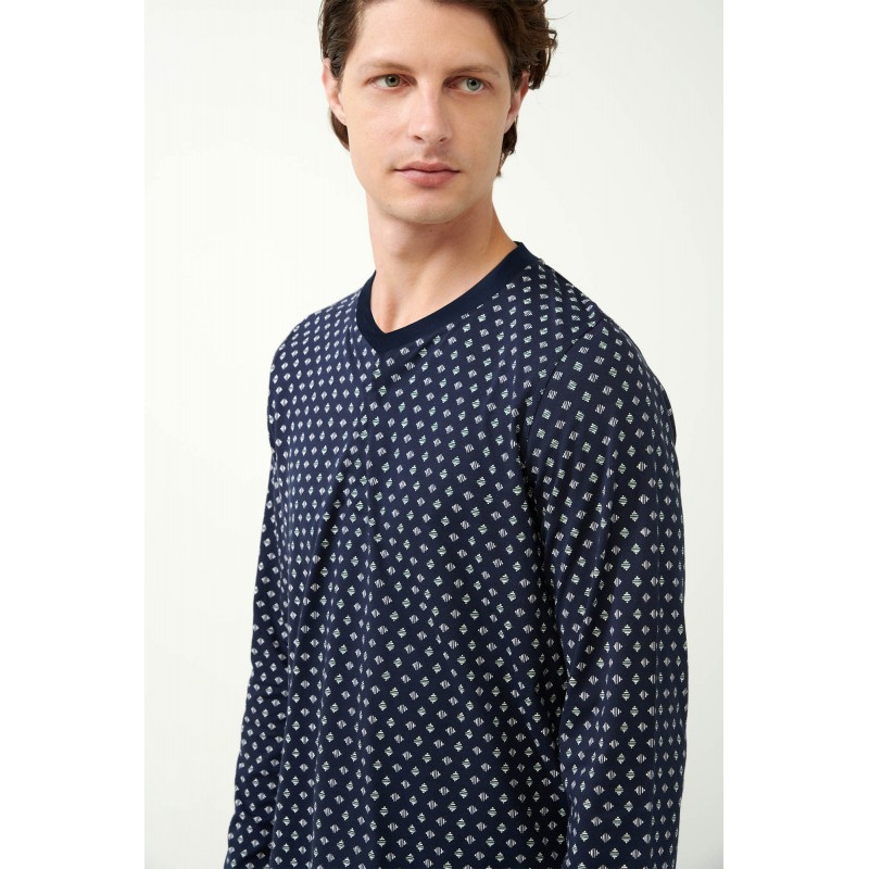 Ανδρικές Πυτζάμες από Βαμβάκι BLUE (21688-BLUE)