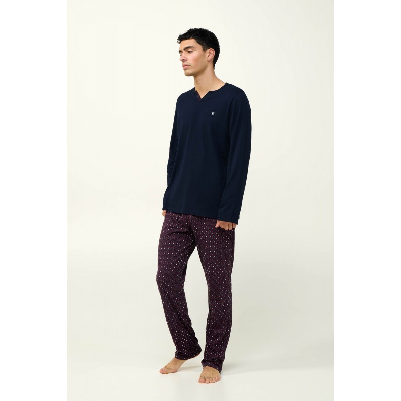 Ανδρική Χειμερινή Βαμβακερή Πυτζάμα BLUE (23612-BLUE) Ανδρική Χειμερινή Βαμβακερή Πυτζάμα BLUE (23612-BLUE)