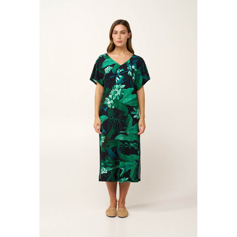 Μακρύ Καλοκαιρινό Φόρεμα Viscose BLUE (24473-BLUE)