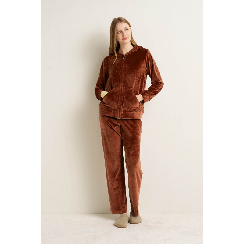 Γυναικείο Velvet Lounge Σετ με Κουκούλα ORANGE RUST (25189-ORANGE RUST) Γυναικείο Velvet Lounge Σετ με Κουκούλα ORANGE RUST (25189-ORANGE RUST)