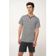Ανδρική Καλοκαιρινή Πυτζάμα με Ρίγες DARK GRAY (24670-DARK GRAY) Ανδρική Καλοκαιρινή Πυτζάμα με Ρίγες DARK GRAY (24670-DARK GRAY)
