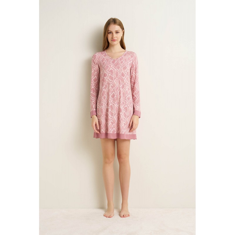 Νυχτικό Micromodal με Σιφόν PINK ZEPHYR (25037-PINK ZEPHYR)