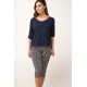 Γυναικεία Micromodal Πυτζάμα με Κάπρι Παντελόνι BLUE BLAZER (24115-BLUE BLAZER)