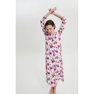 Μακρύ Νυχτικό με Κουμπί FUCHSIA BERRY (19035-FUCHSIA BERRY)