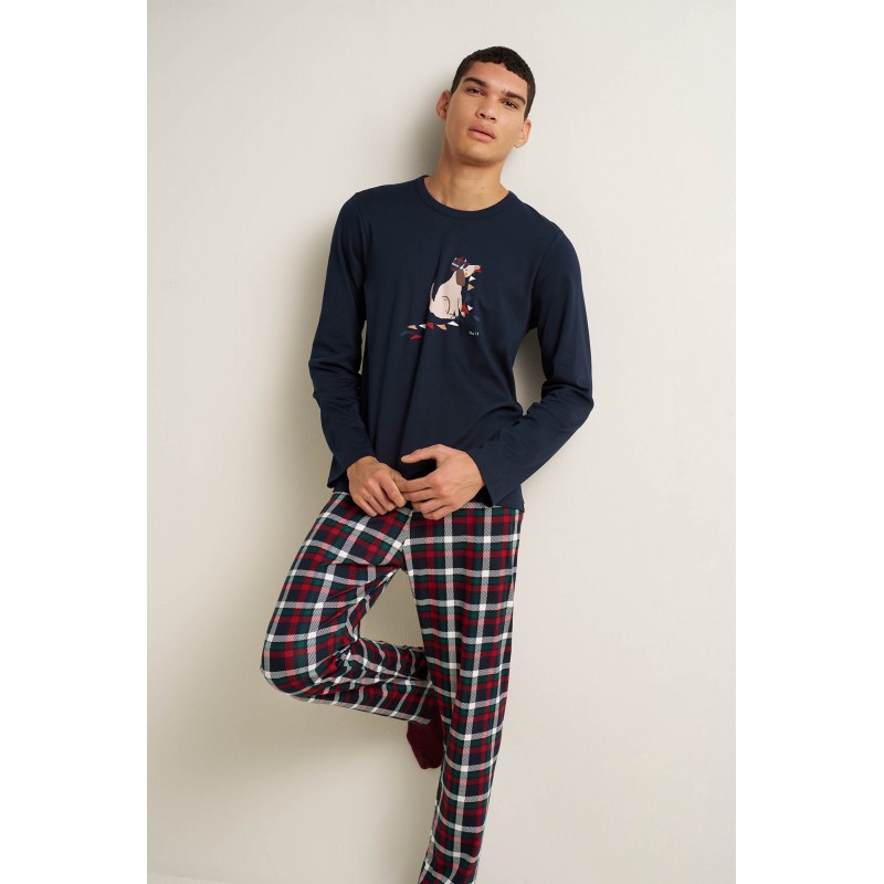 Ανδρική Matching Βαμβακερή Πυτζάμα BLUE (25611-BLUE) Ανδρική Matching Βαμβακερή Πυτζάμα BLUE (25611-BLUE)