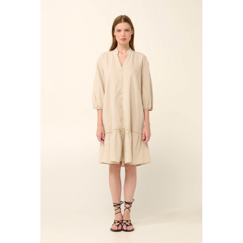 Μονόχρωμο Καλοκαιρινό Φόρεμα με Κουμπιά BEIGE SKIN (22457-BEIGE SKIN) Μονόχρωμο Καλοκαιρινό Φόρεμα με Κουμπιά BEIGE SKIN (22457-BEIGE SKIN)