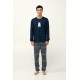 Ανδιρκή Βαμβακερή Πυτζάμα με Μανσέτες BLUE (23601-BLUE) Ανδιρκή Βαμβακερή Πυτζάμα με Μανσέτες BLUE (23601-BLUE)