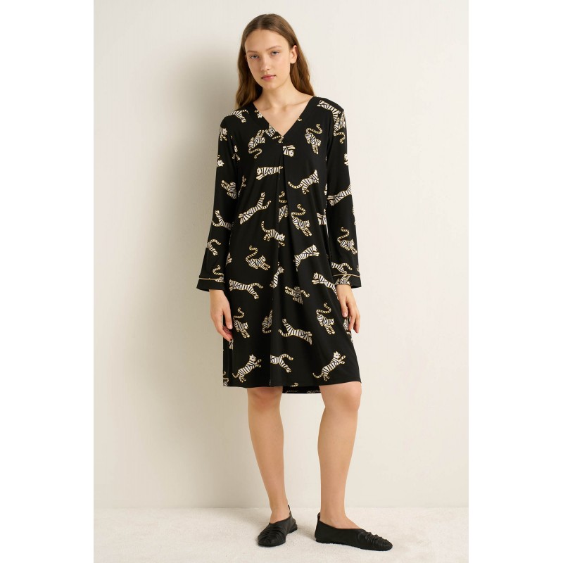 Νυχτικό Micromodal με V Λαιμόκοψη BLACK (25086-BLACK) Νυχτικό Micromodal με V Λαιμόκοψη BLACK (25086-BLACK)