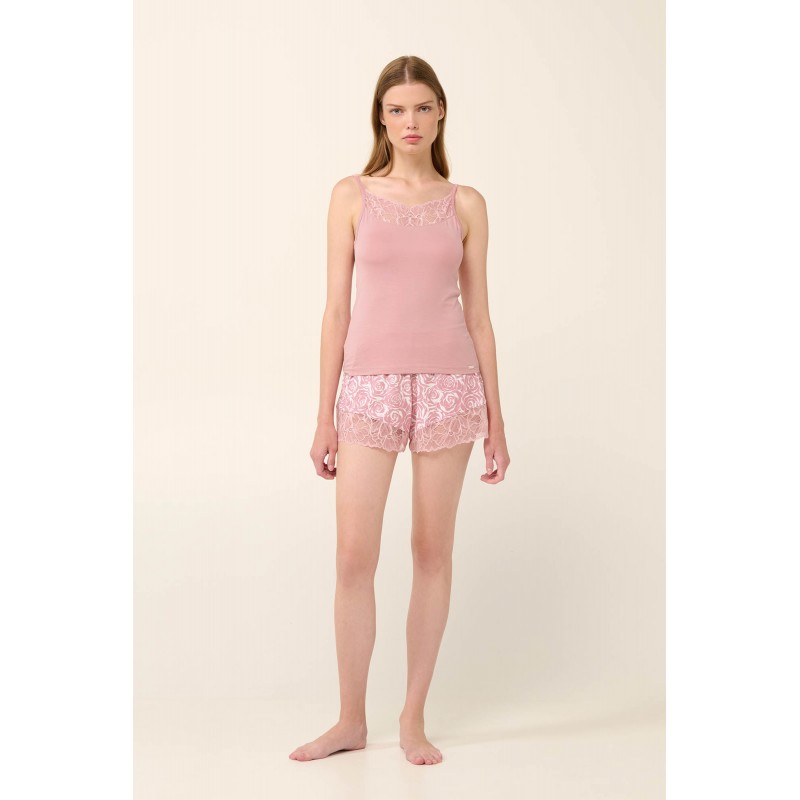 Γυναικείο Φανελάκι Micromodal με Δαντέλα PINK BLUSH (22812-PINK BLUSH)