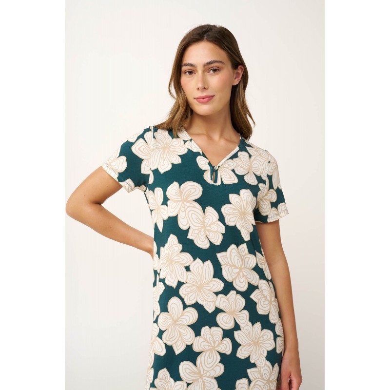 Νυχτικό Micromodal με Κοντά Μανίκια GREEN TEAL (24003-GREEN TEAL) Νυχτικό Micromodal με Κοντά Μανίκια GREEN TEAL (24003-GREEN TEAL)