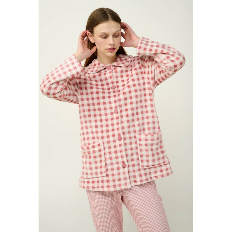 Γυναικεία Fleece Ρόμπα με Κουμπιά PINK TAN (23323-PINK TAN) Γυναικεία Fleece Ρόμπα με Κουμπιά PINK TAN (23323-PINK TAN)