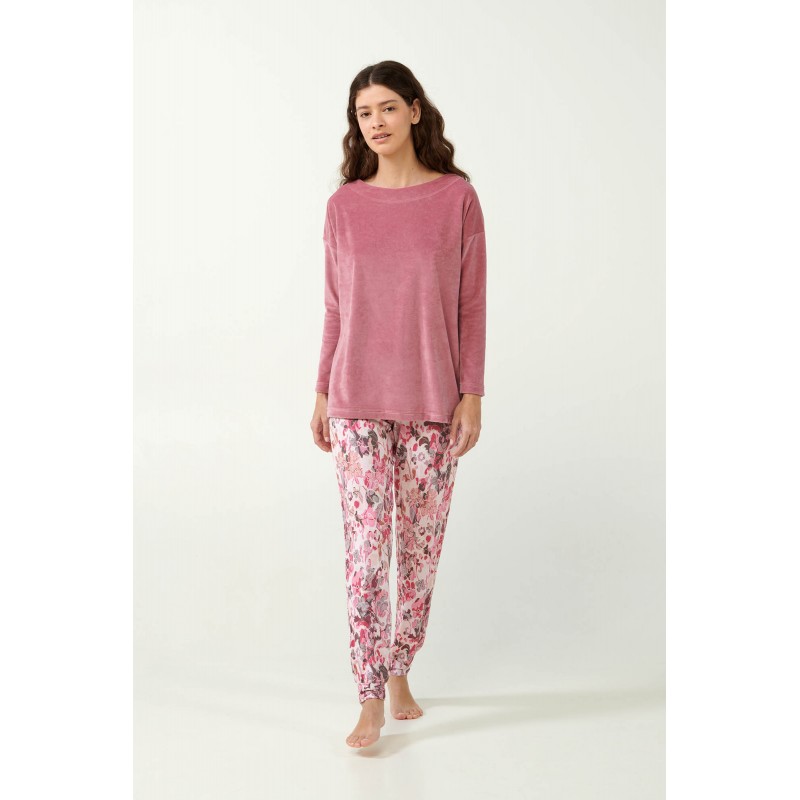 Φλοράλ Πυτζάμα με Βελούδο PINK NECTAR (21042-PINK NECTAR) Φλοράλ Πυτζάμα με Βελούδο PINK NECTAR (21042-PINK NECTAR)