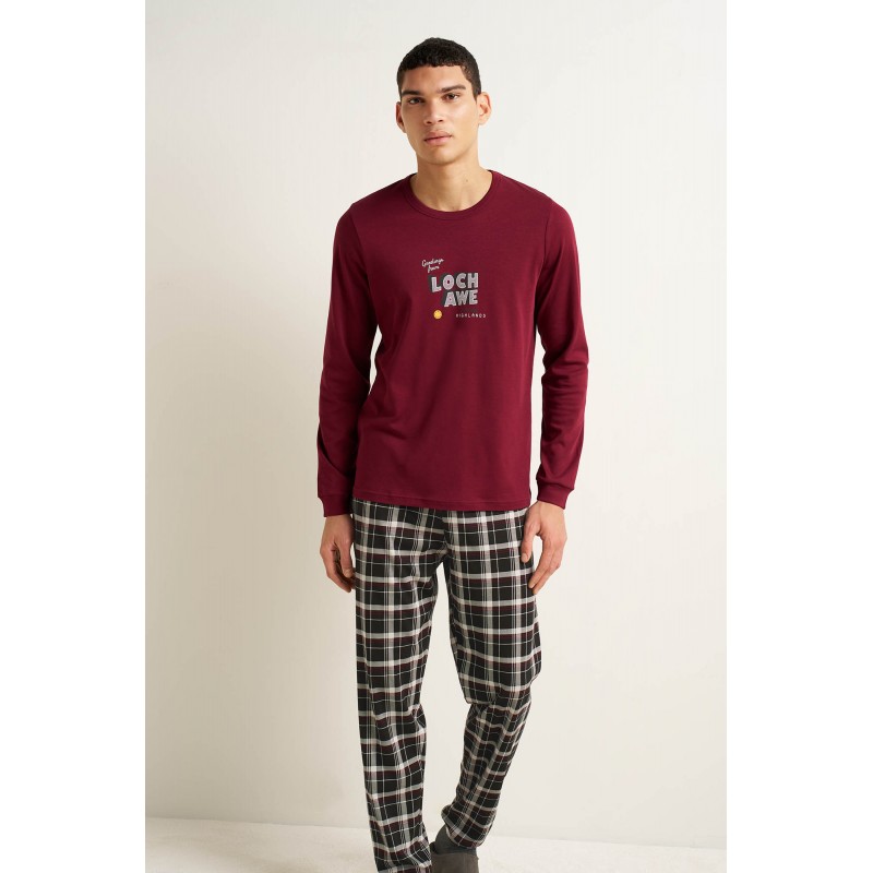 Ανδρική Βαμβακερή Πυτζάμα με Μανσέτες RED WINDSOR (25680-RED WINDSOR) Ανδρική Βαμβακερή Πυτζάμα με Μανσέτες RED WINDSOR (25680-RED WINDSOR)